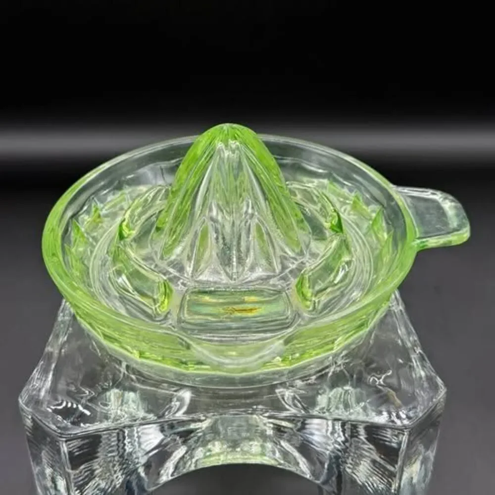 Vintage Uranium Glass Citrus Juicer Reamer